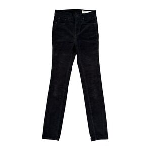 Rag & Bone High Rise Skinny Black Corduroy Pants Womens Size 25